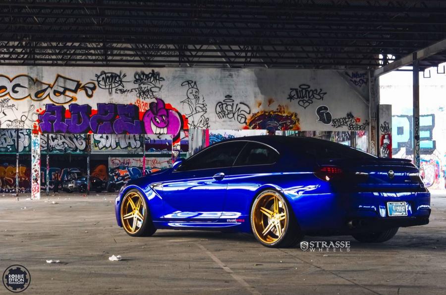  BMW M6 San Marino Blue on Strasse Wheels 2015 года  (фото 9 из 20)